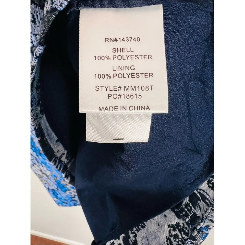 Hyacinth House Priscilla Puff Sleeve Top Blue Floral Jacquard Size Small